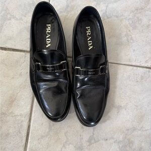 Prada Men's Elegant Black Slip-On Loafers